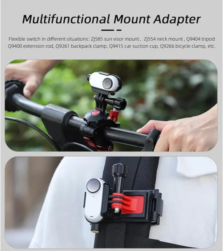 Vista 3 de Generic Adaptador de montaje de cámara para Insta360 GO 3, negro, se adapta a marco de 2.598x1.299x0.787 in