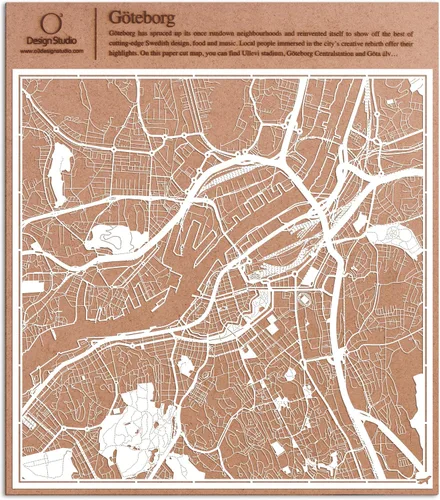 Vista 33 de O3 Design Studio Aberdeen - Mapa de papel cortado en papel blanco de 12 x 12 pulgadas