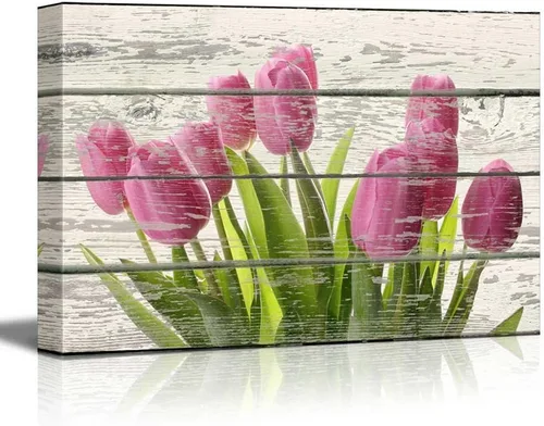 Vista 48 de wall26 - Obra de arte con estampado de madera de ciervo en bosque de abedules - Lienzo rústico para pared, arte para el hogar - 16 x 24 pulgadas