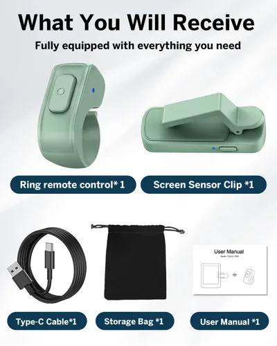 Vista 9 de [Compatible con fundas] Anillo pasador de páginas con control remoto para Kindle Paperwhite Oasis Scribe Kobo eReaders, controles remotos