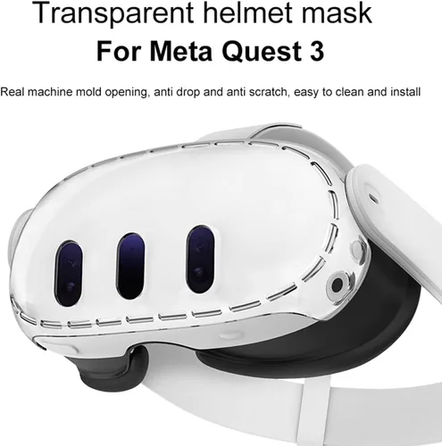 Vista 9 de AZURAOKEY Protective Shell Cover for Oculus Quest 3 for VR Headset and Camera Lens Protector Set, Protector Cover Anti-Collision Breathable for Meta