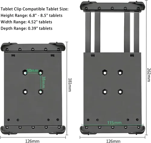 Vista 2 de Strg - Soporte industrial para tablet de 6.8 a 8.5 pulgadas (montaje de bola no incluido) Tablet Mount for Height: 6.8" - 8.5" Width: 4.52" Depth