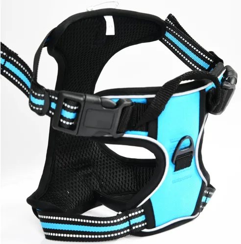 Vista 3 de Arnés para perro para perros grandes, chaleco reflectante con clip frontal sin estrangulamiento, transpirable para perros pequeños, medianos