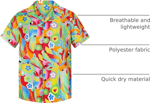 Vista 16 de Camisa hawaiana para hombre, con estampado floral, cómoda, con botones, casual, manga corta, ropa de playa para hombre