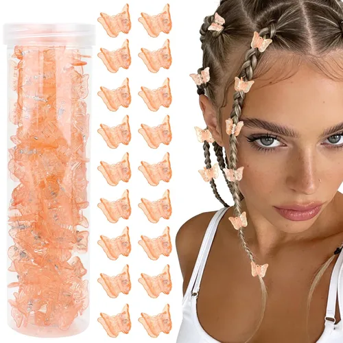 Vista 3 de YISSION 60 pinzas pequeñas de mariposa para el cabello (negro)