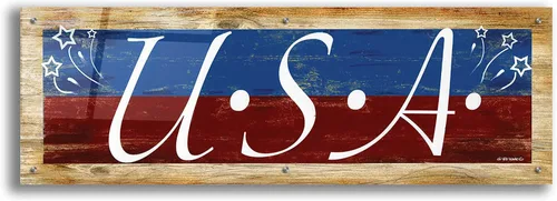 Vista 9 de Epic Art 'USA' de Ed Wargo, arte de pared de vidrio acrílico, 36"x12