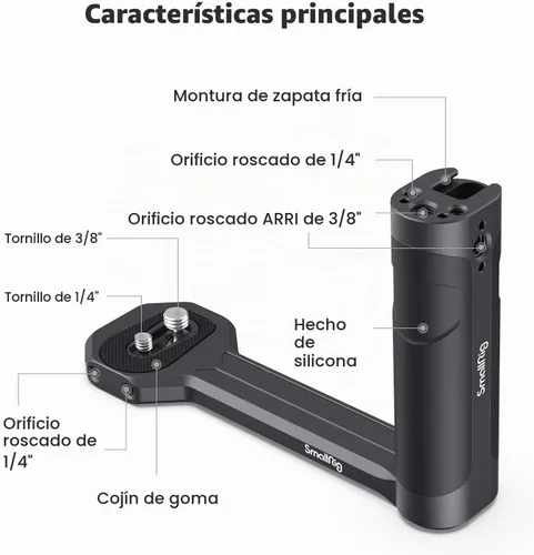 Vista 2 de SmallRig Mango lateral de aluminio para DJI Ronin-S/SC/RS 2/RSC 2/RS 3/RS 3 Pro/RS 3 Mini/RS 4/RS 4 Pro y para ZHIYUN Crane 2S/2/V2 y para MOZA Air