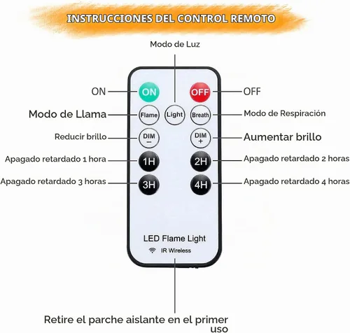 Vista 7 de 4 luces LED con efecto de llama, recargable por USB, 4 modos de luz parpadeante con temporizador remoto, efecto de detección de gravedad, base