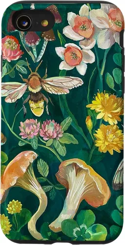 Vista 17 de Funda Boho Bee Greenery Luna Moth Vintage Botanical Mushroom para iPhone 13 Pro