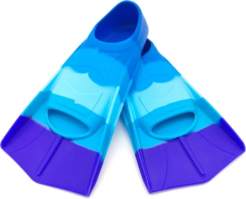 Vista 26 de Aletas de natación para niños, cómodas aletas de silicona para nadar y bucear, tamaño adecuado para principiantes, niños, niñas, niños y adultos