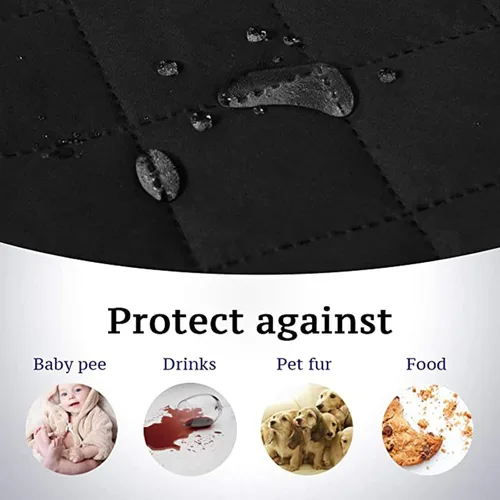 Vista 2 de Funda acolchada para sillón reclinable, resistente al agua, funda antideslizante para muebles, fundas lavables con correas elásticas para niños