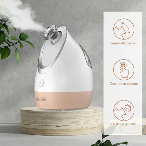 Vista 6 de YourMate Vaporizador Facial Nano Iónico, Vaporizador Facial Ajustable con Neblina Cálida de Aromaterapia para Senos, Hidratación Desobstruye