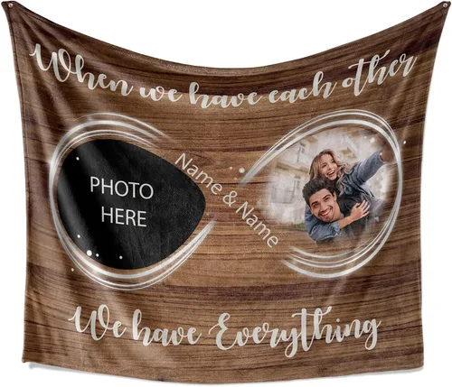 Vista 2 de Manta personalizada para esposa de esposo a esposa para pareja, regalo de aniversario para mujeres, regalo para aniversario de boda