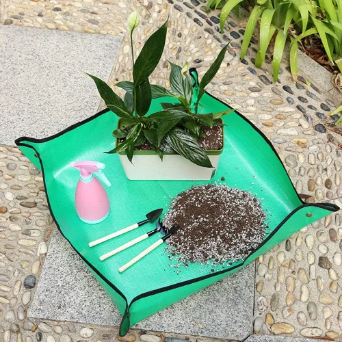 Vista 6 de Tapete de trasplante impermeable para interiores, lona para plantar, departamento, jardinería, para plantas suculentas, plantas, trasplante