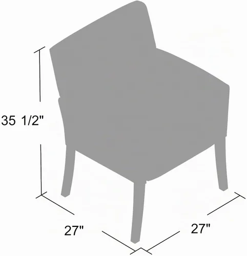 Vista 3 de Boss Office Products Caja de Recepción Silla Brazo con Acabado Caoba en Negro, 25"D x 24.5"W x 35"H