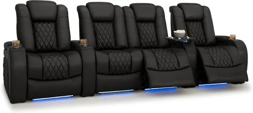Vista 121 de Seatcraft Asiento de cine en casa Diamante Marrón Reclinable Individual