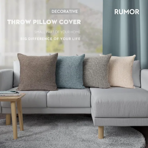 Vista 6 de RUMOR Juego de 2 fundas de almohada decorativas tejidas de lino para exteriores, decoración del hogar