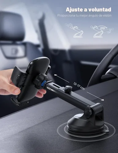 Vista 8 de Lamicall Soporte de teléfono para automóvil - [Ventosa de grado militar más fuerte] Soporte de teléfono con rotación de 360° para tu automóvil