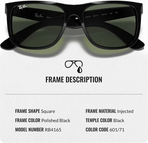 Vista 10 de Ray-Ban RB4165 JUSTIN CLASSIC - Gafas de sol de forma cuadrada con kit oficial de gafas