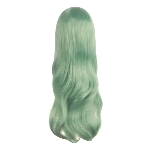 Vista 4 de MapofBeauty - Peluca larga de extremos rizados de 28 pulgadas para mujer, para cosplay, verde oscuro