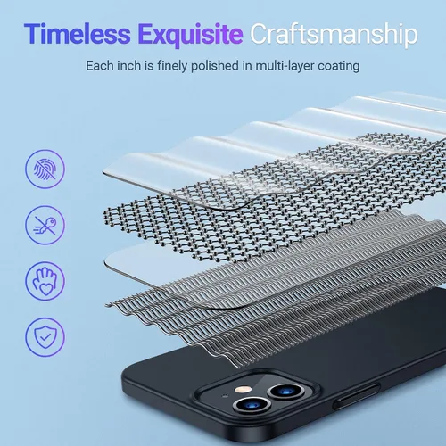 Vista 7 de TORRAS Funda Ajustada para iPhone 12 Case/para iPhone 12 Pro Case, Delgada pero Protectora, Cubierta de PC Duro Liviana Mate Anti-Rayones