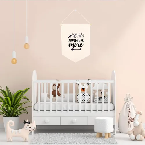 Vista 3 de Andaz Press Cartel de lona colgante de pared, tapiz de lona Adventure More para colgar en la pared para bebé, bebé, niño, lienzo para niños