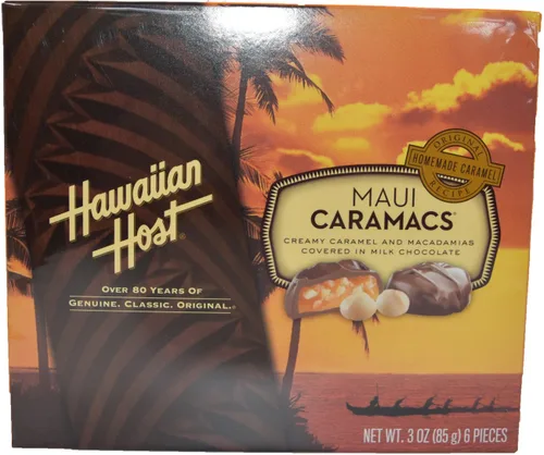 Vista 3 de Hawaiian Host Paquete variado de nueces de macadamia con macnut crujiente, caramelos Maui y AlohaMac