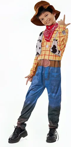 Vista 5 de Varuotu Woody Cowboy - Juego de accesorios de disfraz clásico de vaquero para niños, fiesta de Halloween para niñas y niños pequeños
