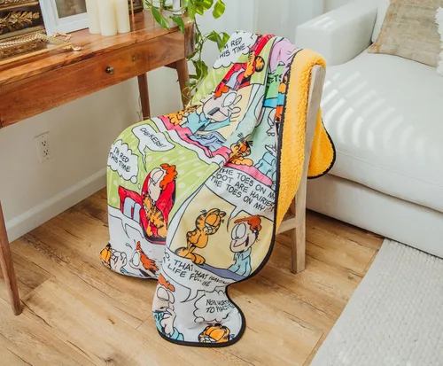 Vista 5 de Garfield and Jon - Manta de forro polar Sherpa con paneles de cómic, funda de poliéster suave para sofá, cama, 50 x 60 pulgadas