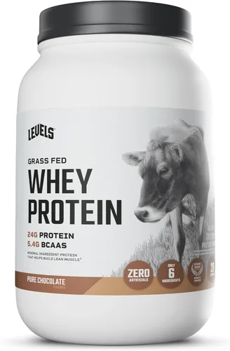 Vista 16 de Levels Proteína de Suero Alimentada con Pasto en Polvo, Sin Artificiales, 24G de Proteína, Cappuccino, 2LB