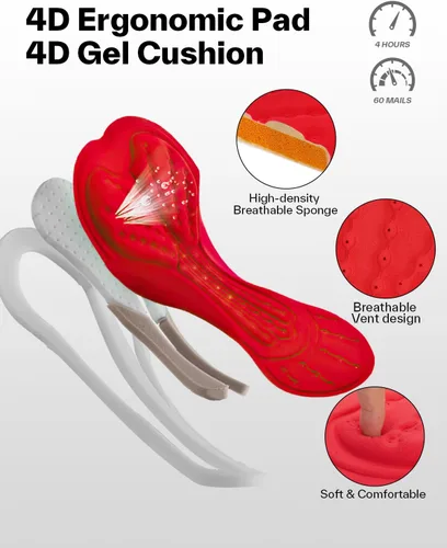 Vista 2 de Sportneer Pantalones cortos de ciclismo acolchados para hombre, acolchado 4D, pantalones cortos de ciclismo para hombre, transpirables y absorbentes