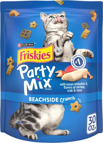 Vista 16 de Purina Friskies Golosinas para gatos, Party Mix Beachside Crunch - (Paquete de 10) Bolsas de 2.1 oz