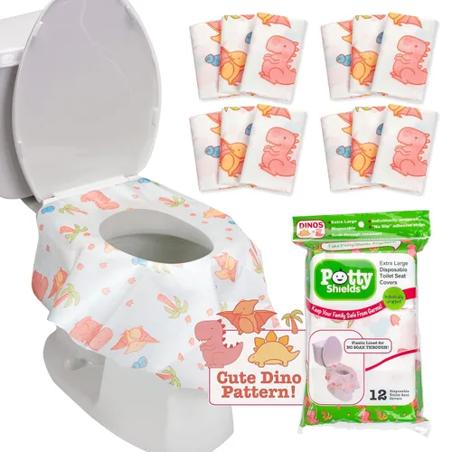 Vista 13 de Cubiertas de asiento de inodoro desechables XL de Potty Shields, paquetes individuales, 6, Original