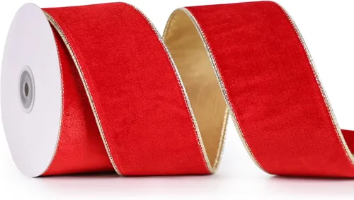 Vista 21 de Cinta metálica de terciopelo negro y dorado, 2.5 pulgadas x 10