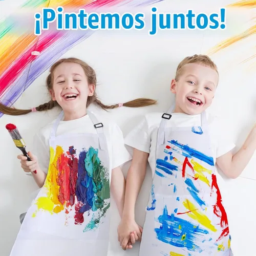 Vista 5 de Handepo 30 piezas de delantales para niños con pintura ajustable