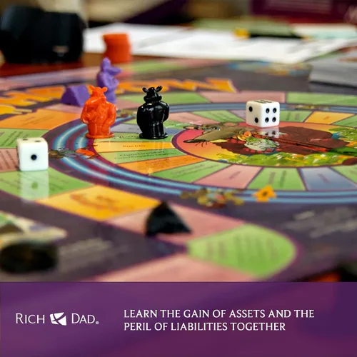 Vista 2 de Rich Dad Cashflow Juego de mesa How to Get Out of The Rat Race, versión para adultos y niños, divertidos y educativos juegos de aprendizaje