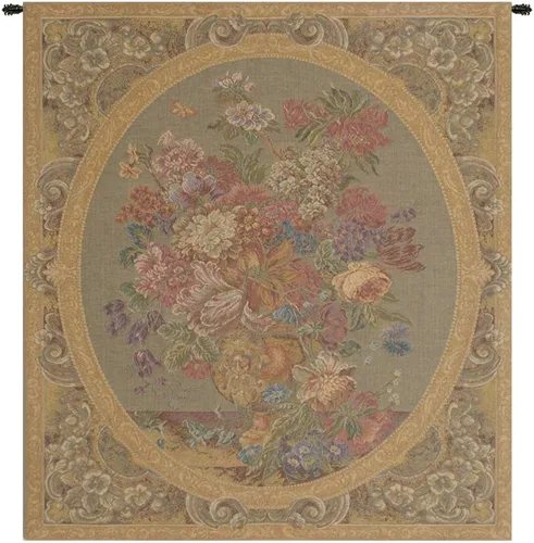 Vista 25 de Bouquet con uvas tapiz italiano rojo – 39 pulgadas x 26 pulgadas algodón/viscosa/poliéster por Charlotte Home Furnishings Inc