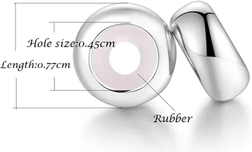 Vista 6 de GW Abalorios redondos de plata de ley 925 para pulseras de dijes para mujeres