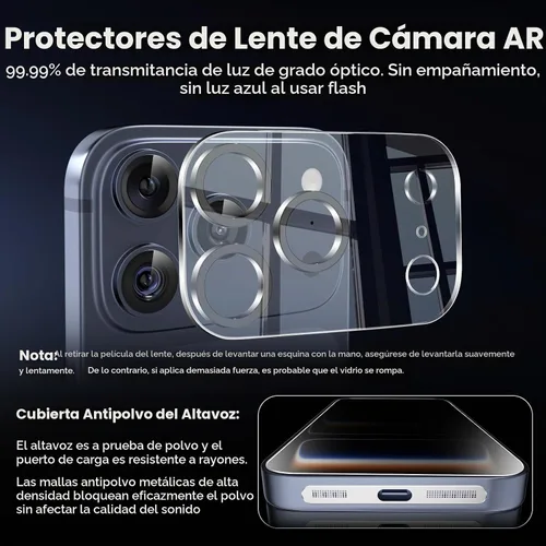 Vista 7 de [Paquete de 3+3] Protector de pantalla de privacidad para iPhone 17 Pro y protector de lente de cámara Transparente HD Vidrio templado 9H Negro