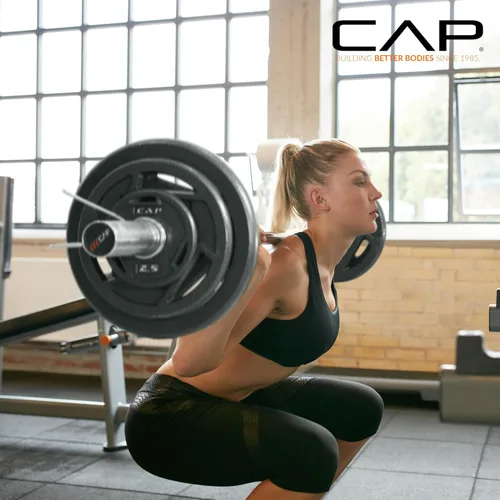 Vista 6 de CAP Barbell 2-Inch Olympic Cast Iron Plate Weight Set 75-285 lbs Multiple Options