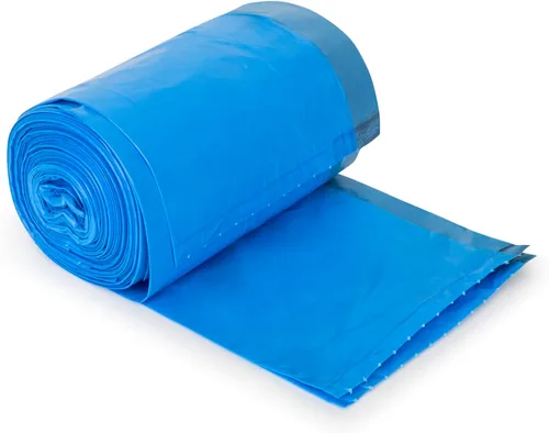 Vista 3 de Plasticplace Bolsas de basura de ajuste personalizado, compatibles con simplehuman Code K (100 unidades) con cordón azul tintado de 10 galones / 38