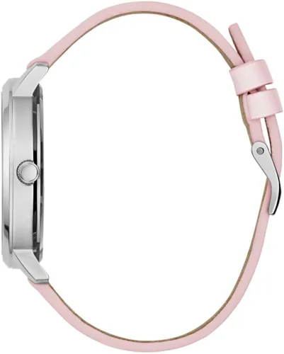Vista 7 de GUESS Reloj para mujer de 1.57 pulgadas - Correa rosa con esfera plateada y caja plateada, Rosado
