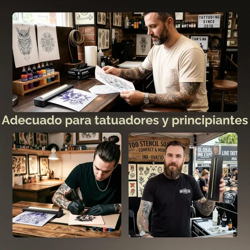Vista 8 de TATTMUSE Impresora de plantillas de tatuajes para principiantes, varios