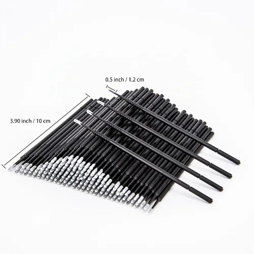 Vista 2 de i-Laesh 200 microcepillos – Microswabs de precisión para extensiones de pestañas, aplicadores de rímel de pestañas – Ideal para ojos, dentales