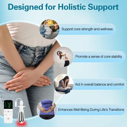 Vista 3 de Dispositivo de salud y bienestar pélvico para mujeres, tecnología 3 en 1 con EMS, luz calmante y vibración para tono muscular, relajación diaria