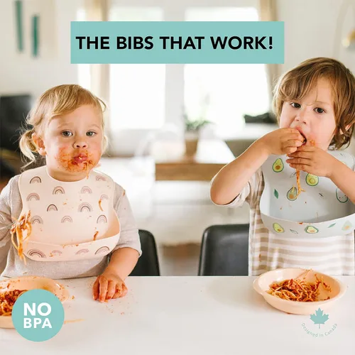 Vista 4 de Loulou Lollipop Babero de alimentación de silicona suave e impermeable para bebés y niños pequeños