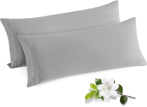 Vista 14 de Horbaunal Paquete de 2 fundas de almohada de microfibra de tamaño estándar, color azul, con cierre de sobre, 1800 hilos, suaves y resistentes al