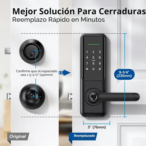 Vista 3 de Cerradura de puerta con teclado inteligente Nyboer con manija para puerta delantera