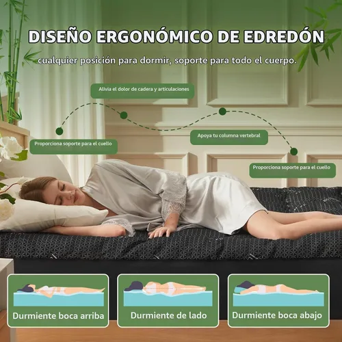 Vista 4 de Cubrecolchón prémium 100% impermeable tamaño individual, transpirable, protector de cama de rayón de bambú, funda de sábana de bolsillo profundo