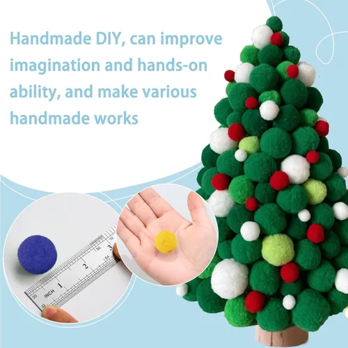 Vista 4 de MORFEN 150 pompones, pompones negros de 1 pulgada, bolas de pompón mullido, pequeños pompones para manualidades, proyectos de manualidades